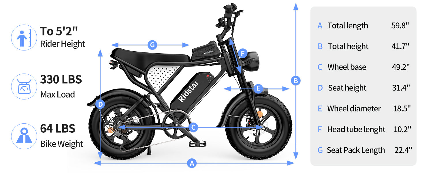 Vélo électrique Ridstar® Q20 750W gros pneu