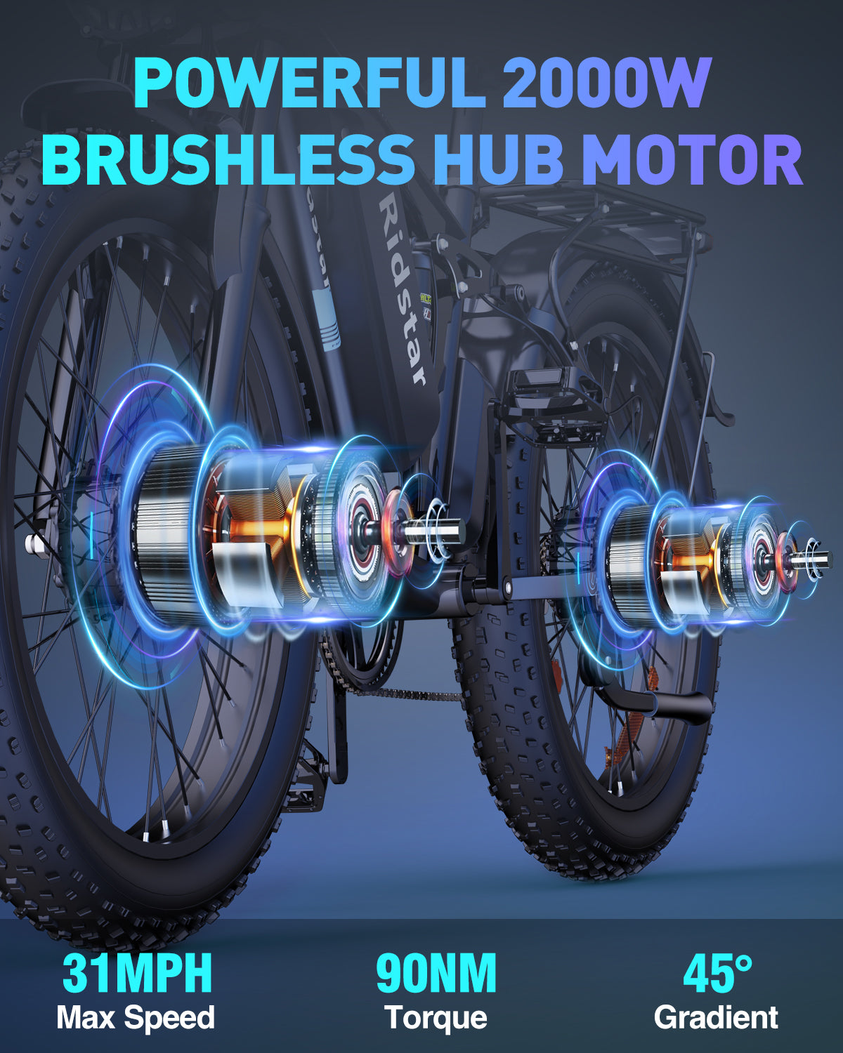 Vélo électrique de montagne pliable à gros pneus Ridstar® E Bike E26Pro