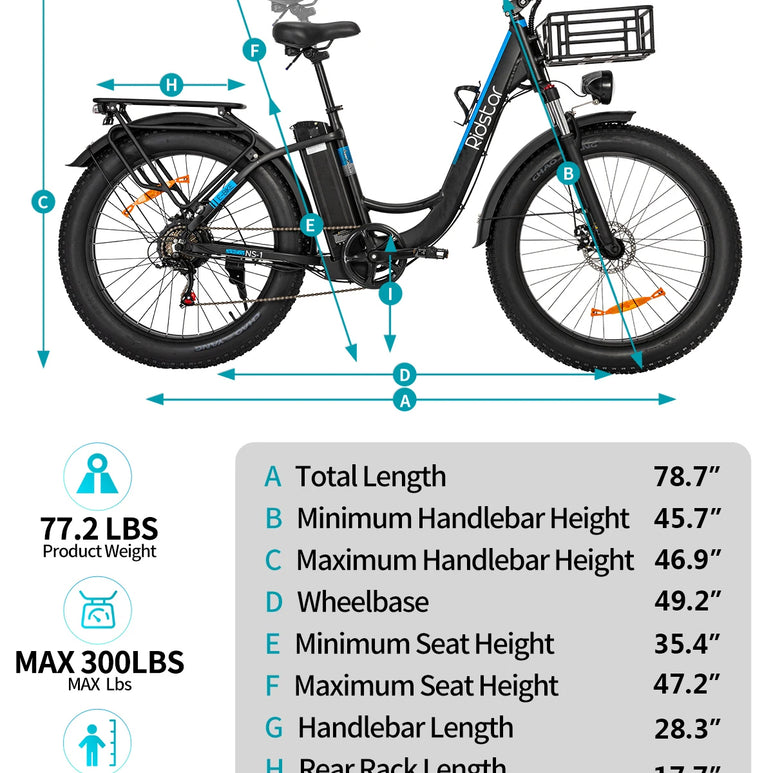 Ridstarยฎ MN26 1500W Unfoldable Fat Tire Mountain Ebike