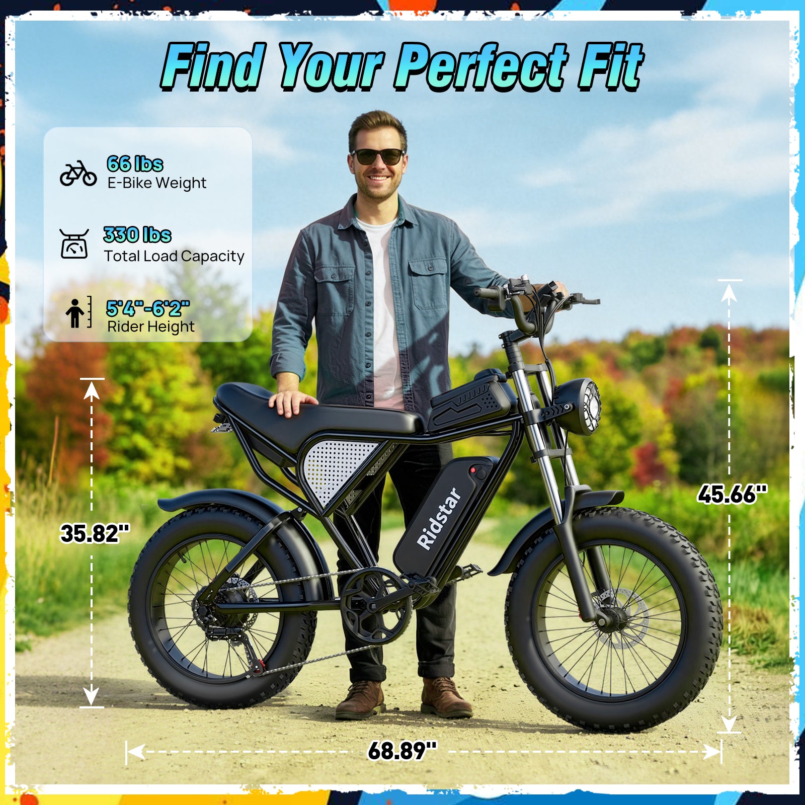 Ridstarยฎ Q30 2000W 48V 25AH Fat Tire Ebike