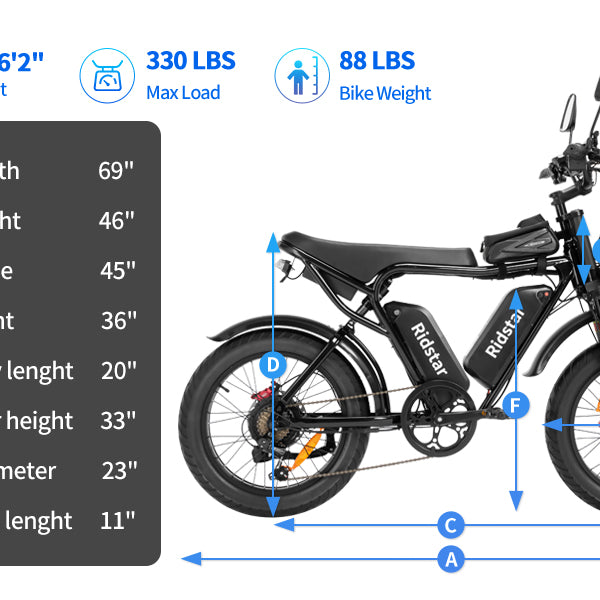 Ridstar® Upgraded Q20Pro 2000W Fat Tire Electric Bicycle * 2