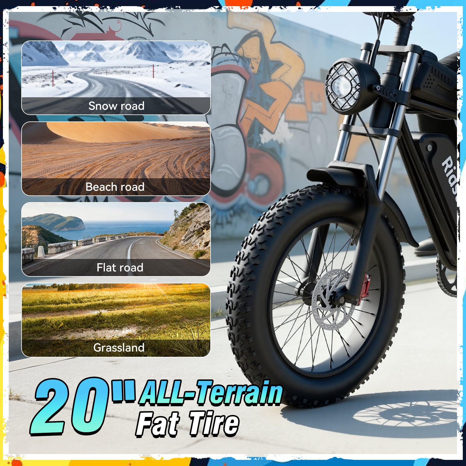 Ridstarยฎ Q30 2000W 48V 25AH Fat Tire Ebike