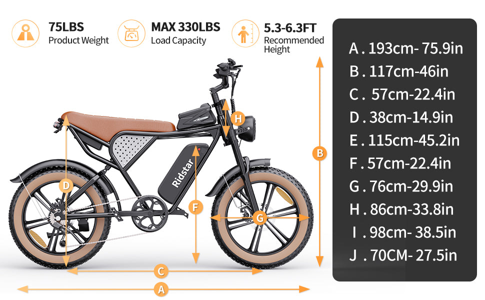 Ridstar® Q20Luxe Lite 1000W Fat Tire Ebike