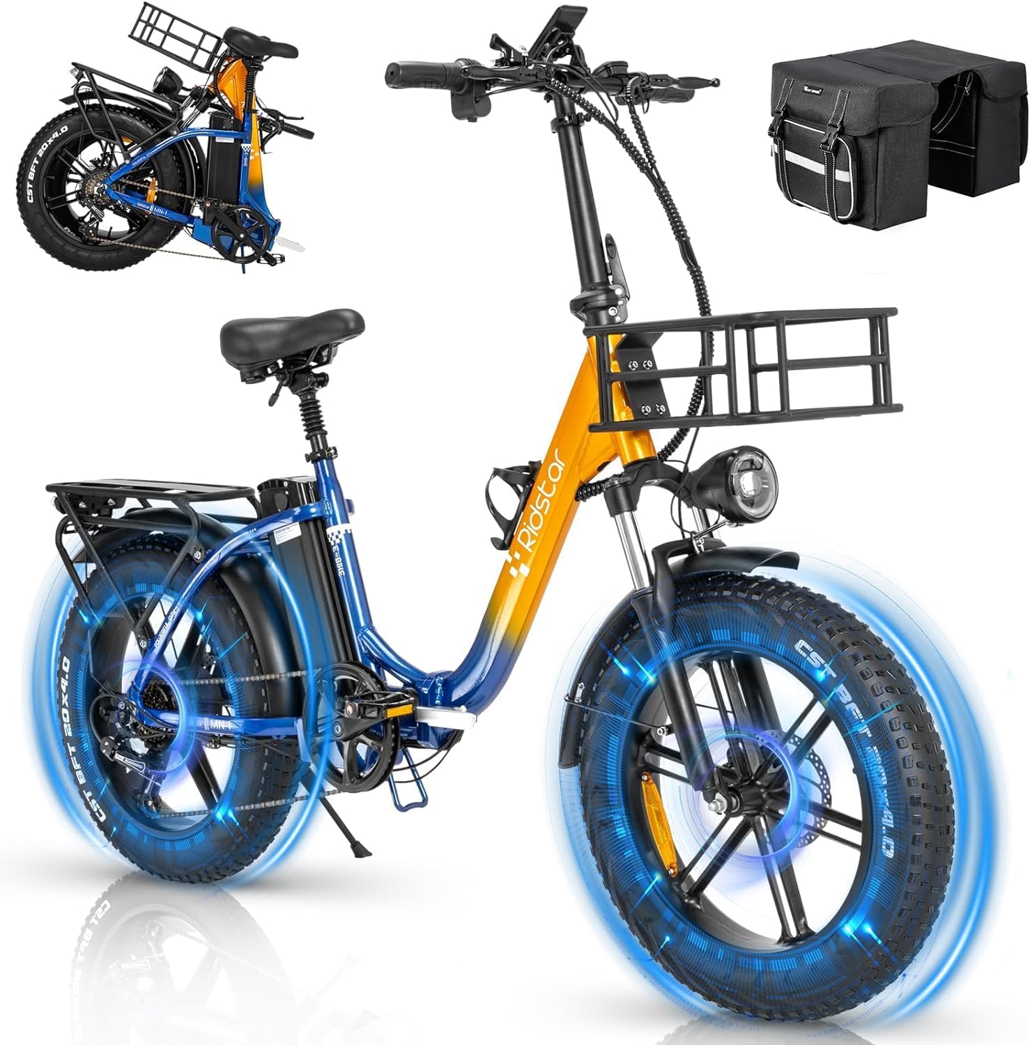 Ridstarยฎ MN20 1000W Fat Tire Folding Electric Bikes