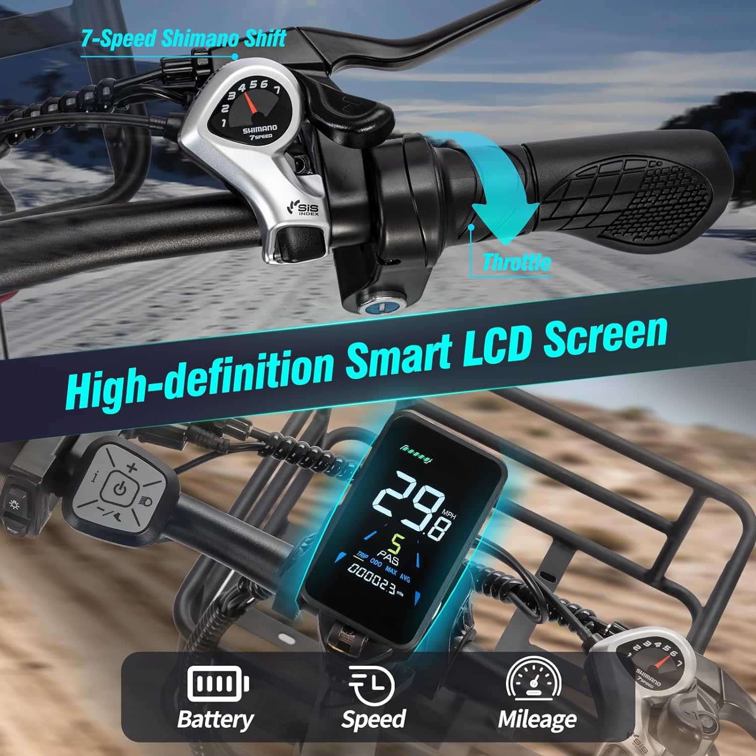 Ridstarยฎ MN20 1000W Fat Tire Folding Electric Bikes