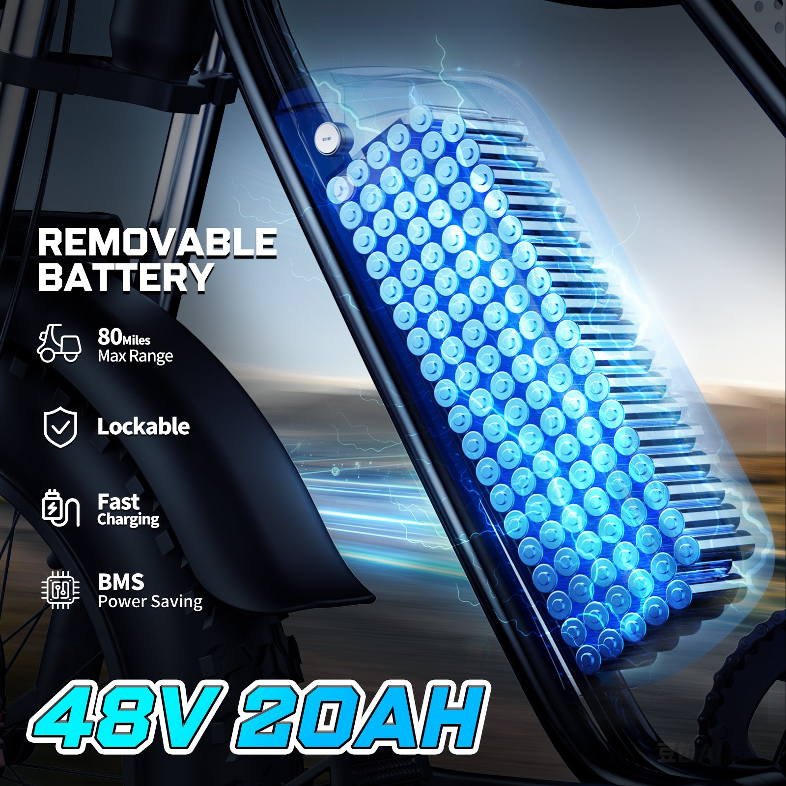 Ridstar® Q50 2000W 20AH Fat Tire Electric Bike