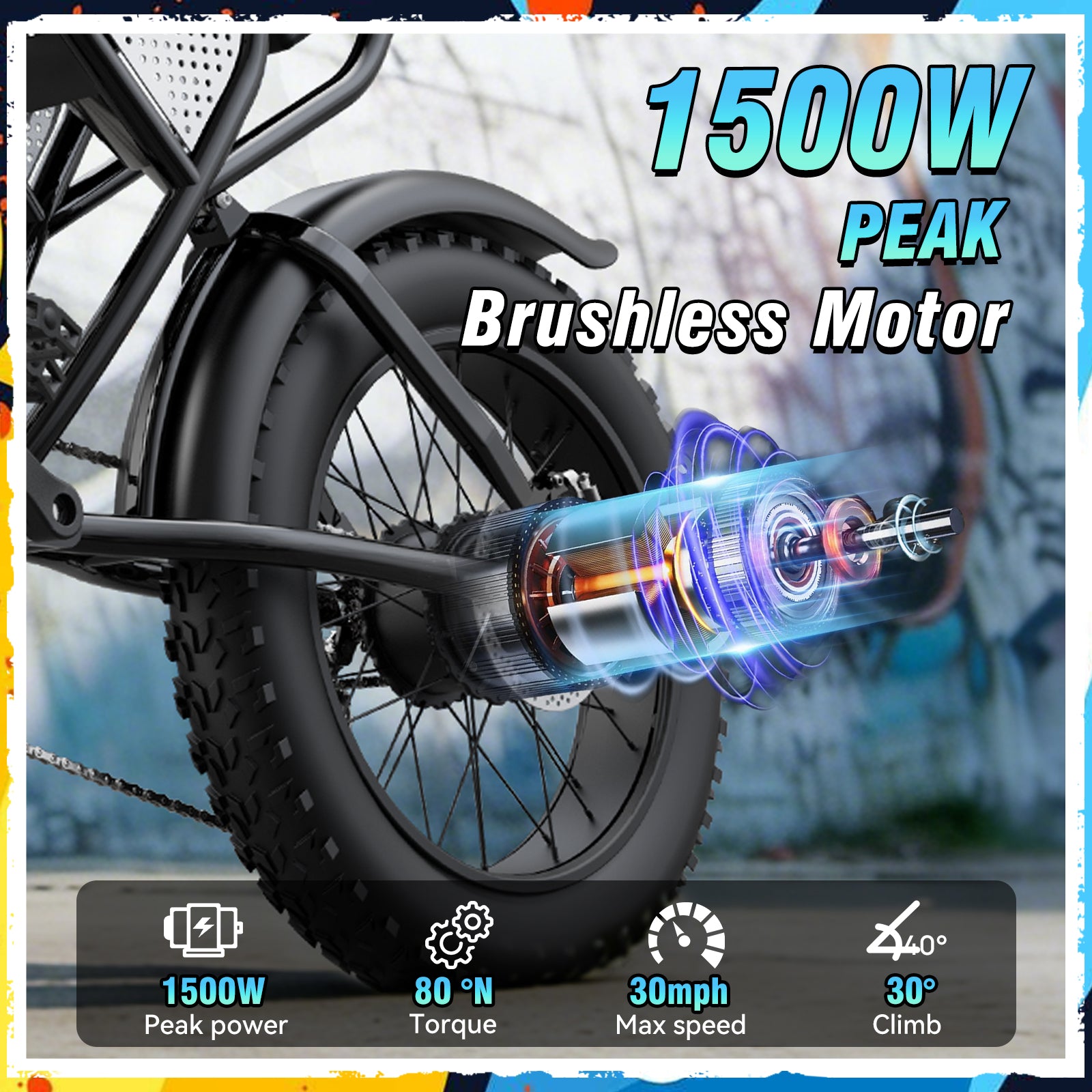 Ridstarยฎ Q30 Lite 1500W Fat Tire Ebike