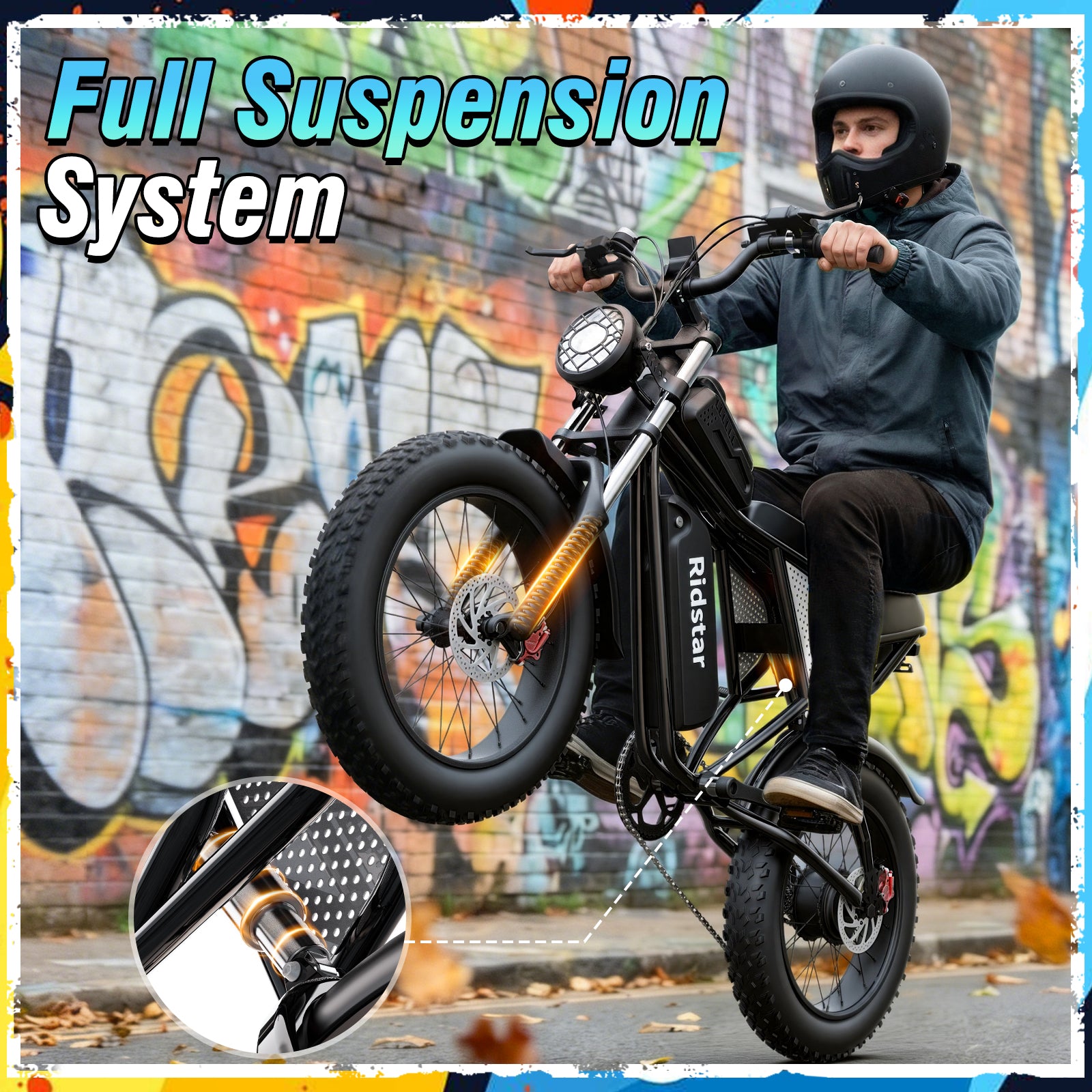 Ridstarยฎ Q30 2000W 48V 25AH Fat Tire Ebike