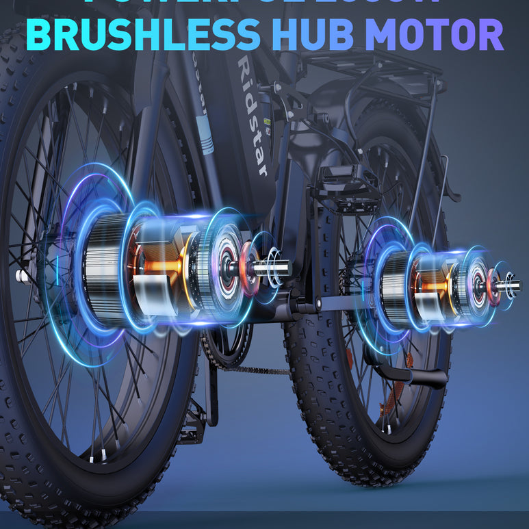 Ridstar® E Bike E26Pro Fat Tire Mountain Electric Bike