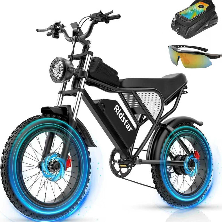 Ridstar® Upgraded Q20 1500W Fat Tire Electric Bicycle