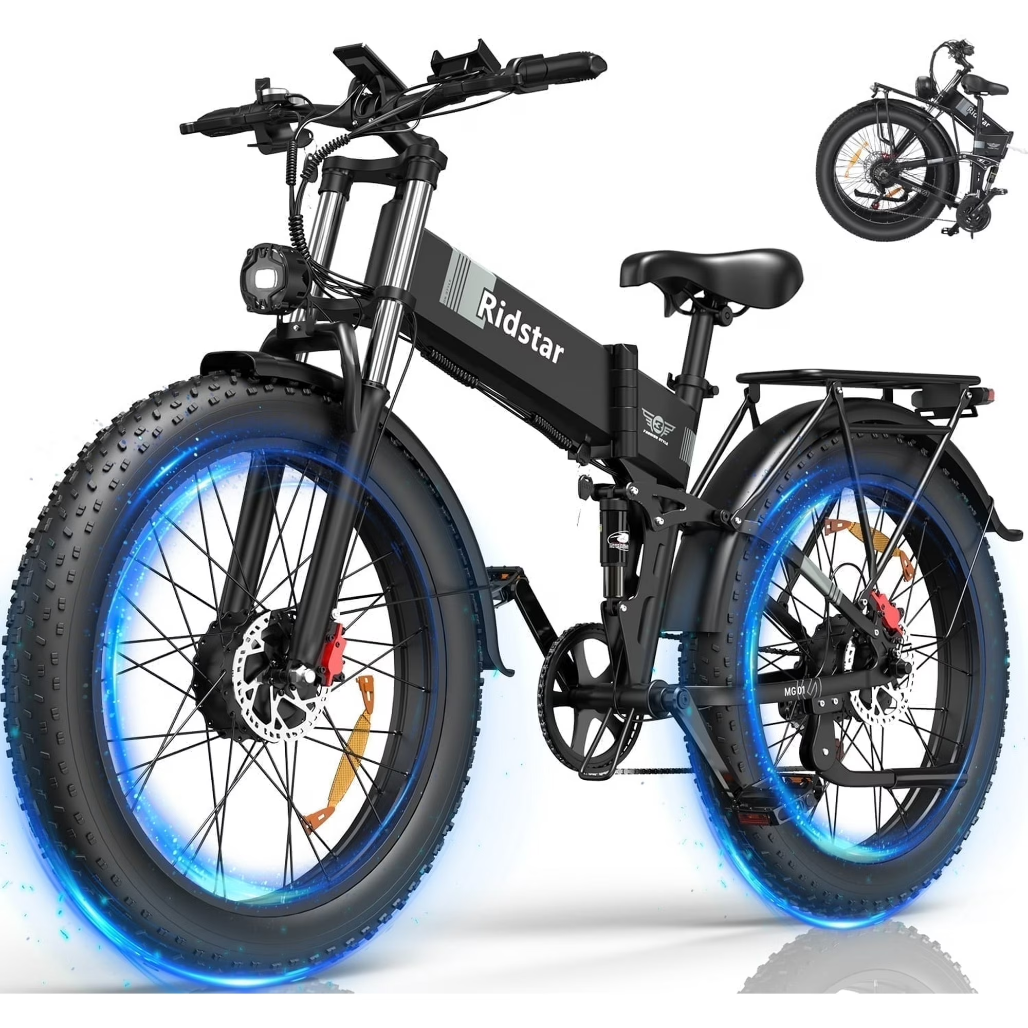Ridstar H26PRO 2000W Folding Fat Tire Mountain Electric Bike