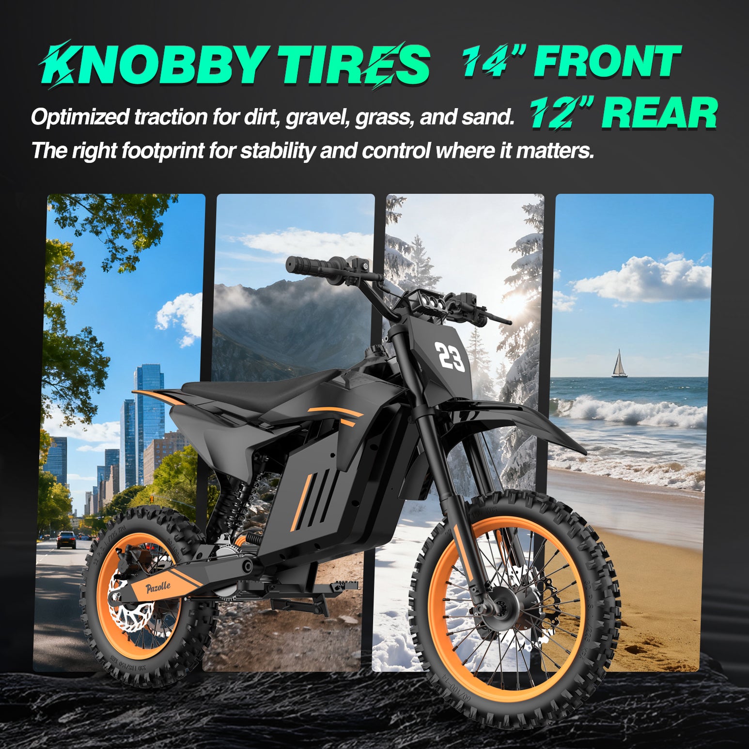 Pazolle X1 Front14"&Rear12" 48V30Ah 3000W  Electric off-road vehicle