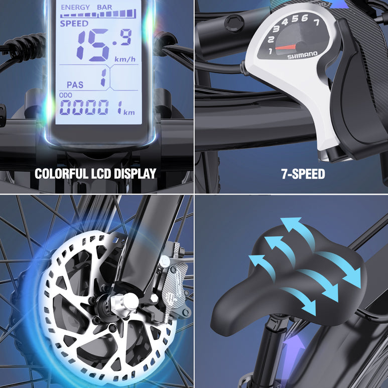 Ridstar® E Bike E26Pro Fat Tire Mountain Electric Bike