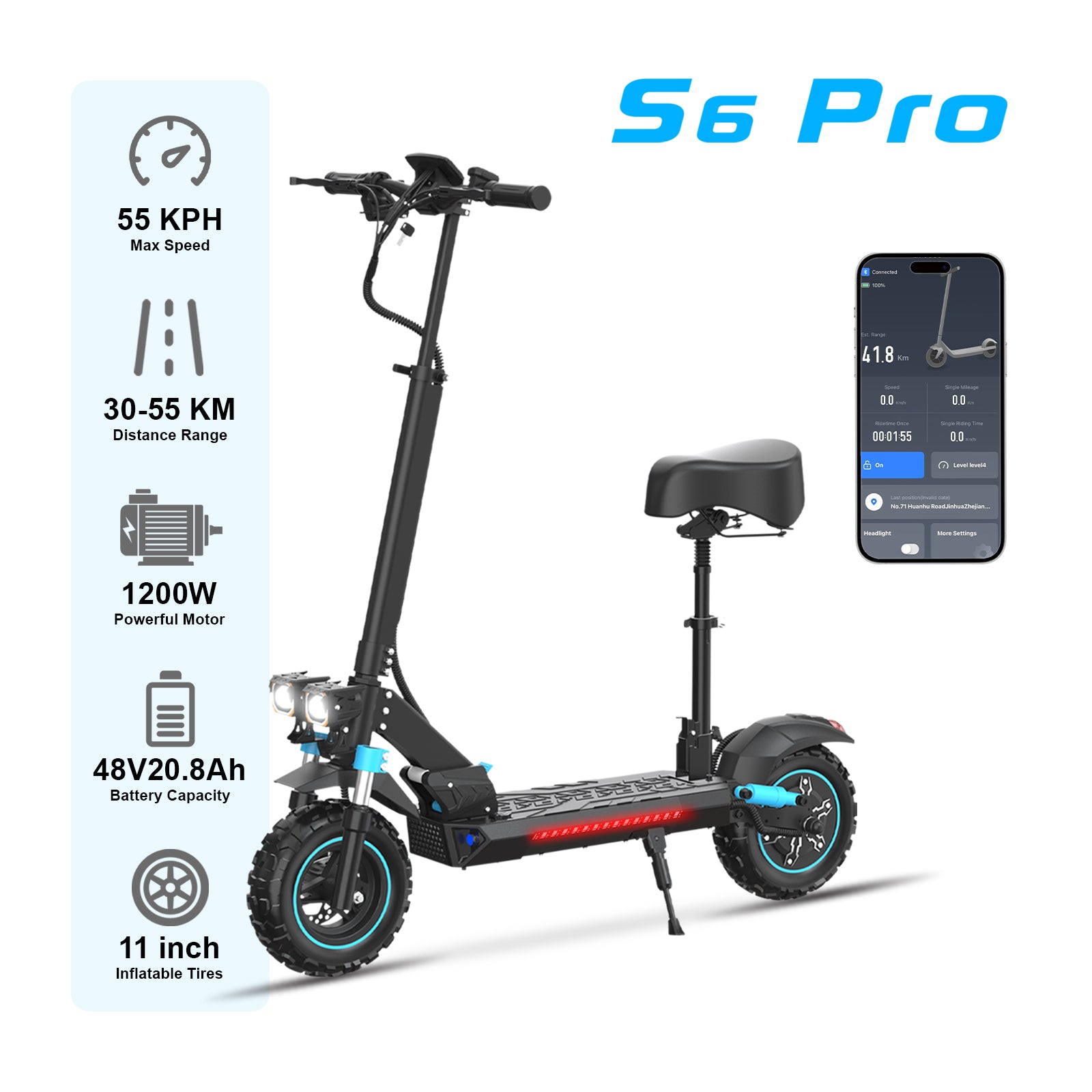 LIT-S6PRO 1200W  Adult electric scooter