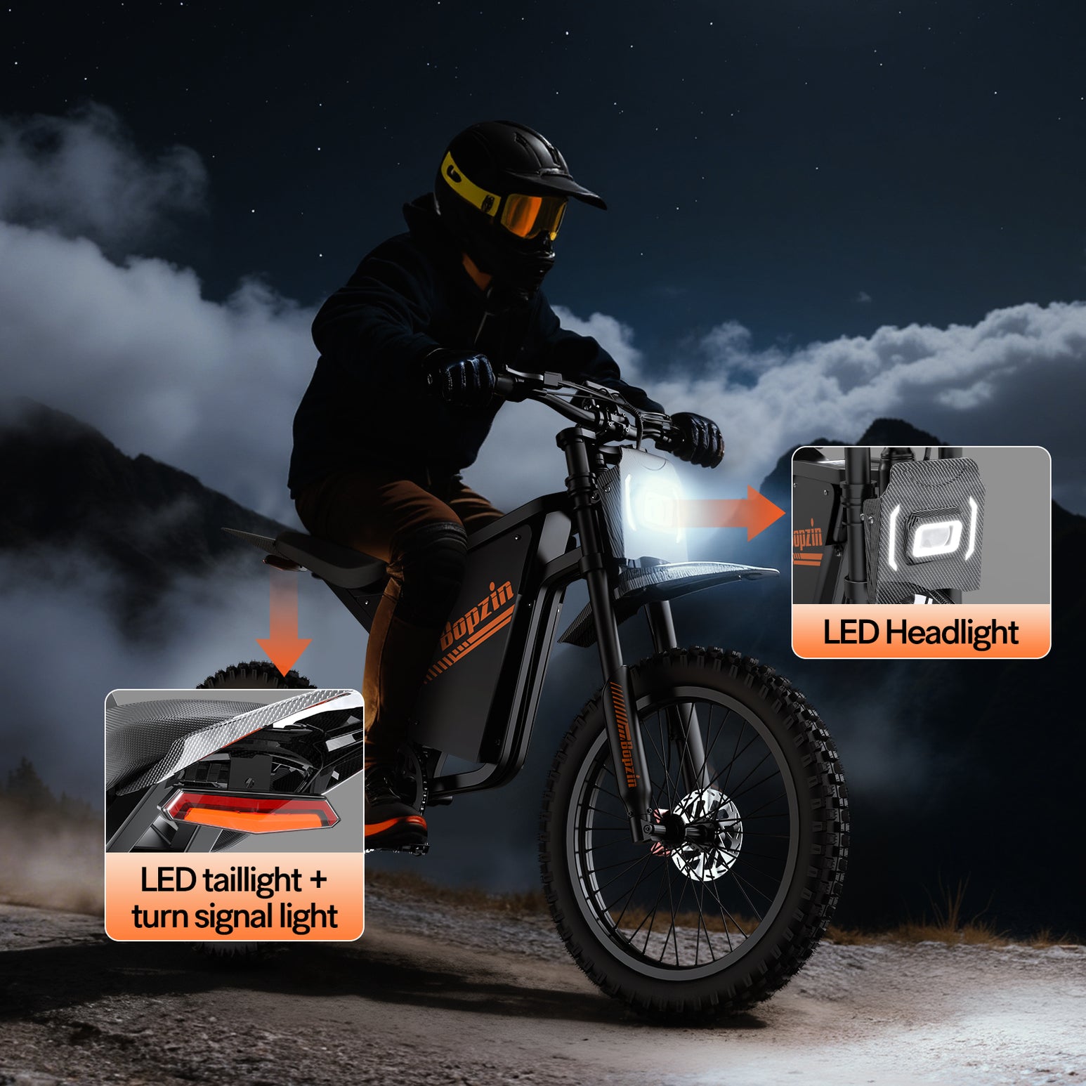 Bopzin Q8 60V 2000W Fat tire mountain electric motorcycle for aldult