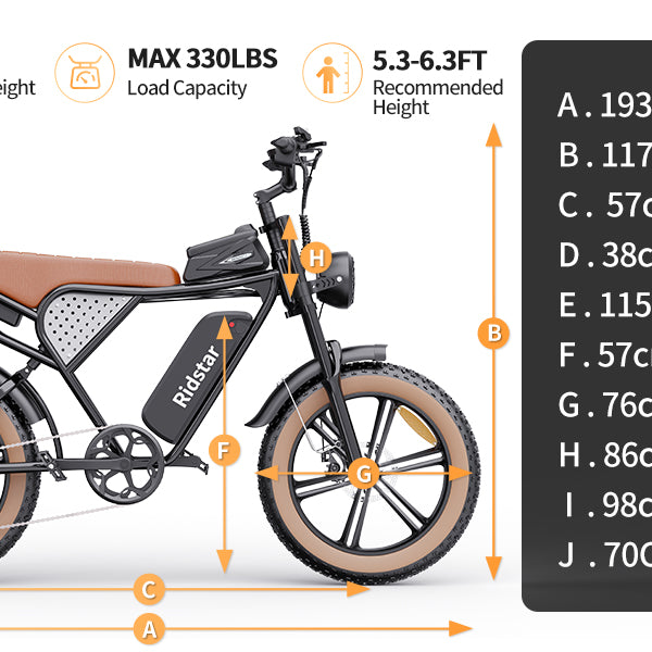 Ridstar® Q20Luxe Lite 1000W Fat Tire Ebike