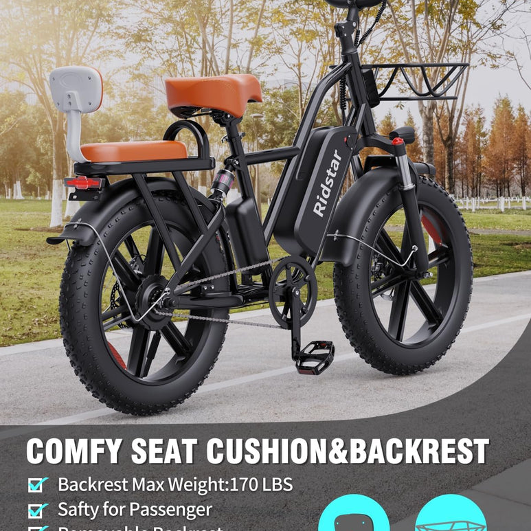 Ridstar FM001 2-Seater Fat Tire Electric Bike-5