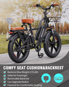 Ridstar® FM001 2-Seater Fat Tire Electric Bike – Ridstarebike