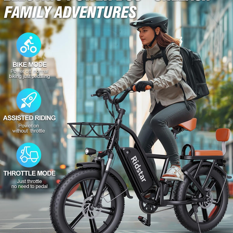 Ridstar FM001 2-Seater Fat Tire Electric Bike-4