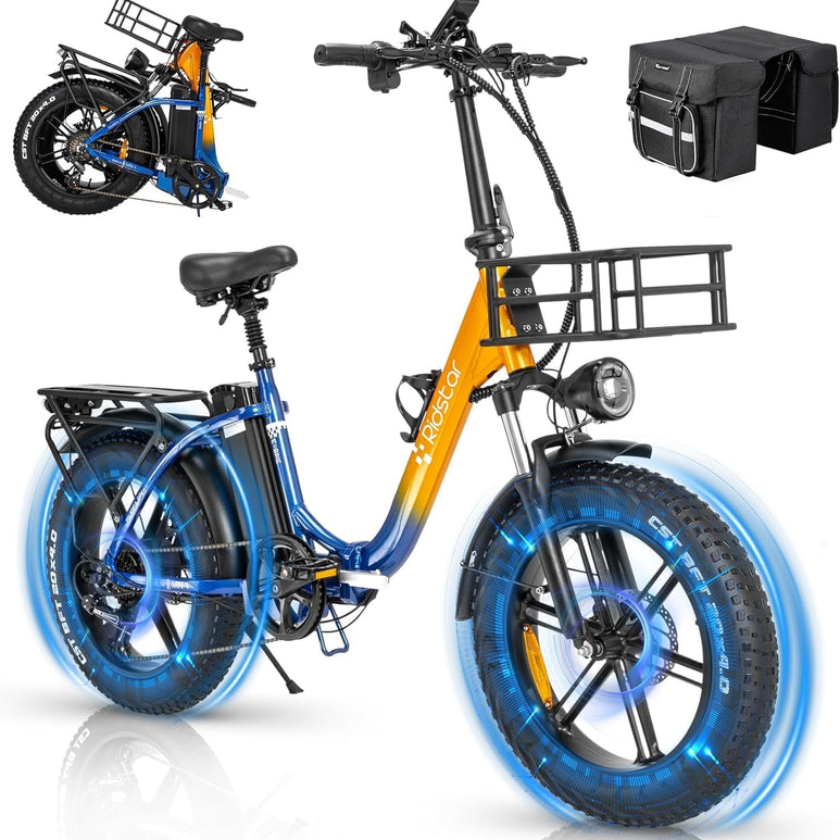 folding electric fat tire bike bicycle VIVI Gopina 3.0" Electric Bike SGS Certified to UL2849 White / Step-Over a powerful foldable electric bike featuring a 750W motor and all Ridstar MN20 1000W Fat Tire