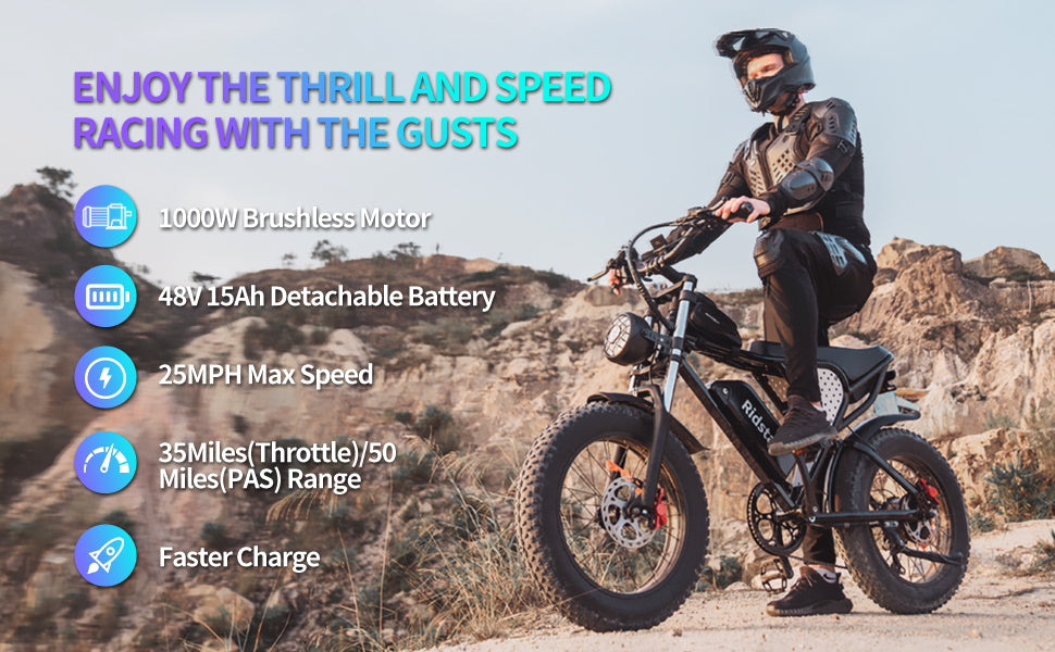 Vélo de montagne électrique Ridstar® H20 1000W