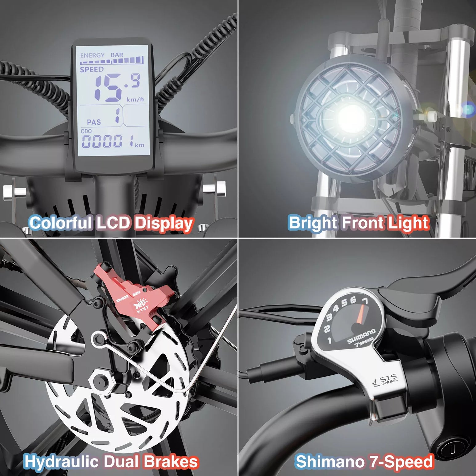 Ridstar® Q20Luxe 1500W 48V 20Ah Battery 20''Fat Tire Mountain Electric Bike for Adult * 2